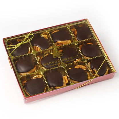 Harbor Sweets Chocolates - Chocolate Caramel Pecan Clusters - 12 pc
