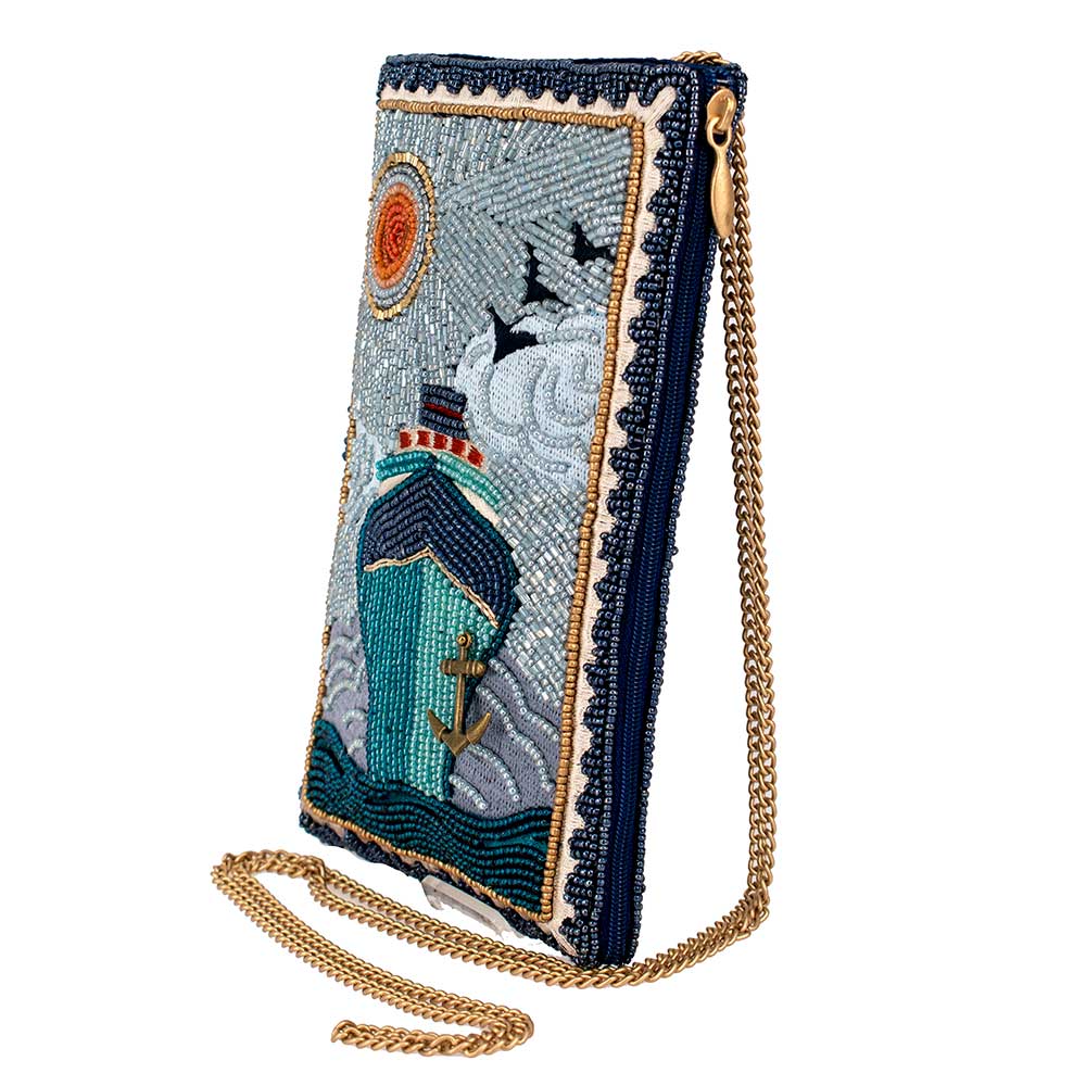 Mary Frances Accessories - On Board Beaded Cruise Ship Crossbody Phone Bag