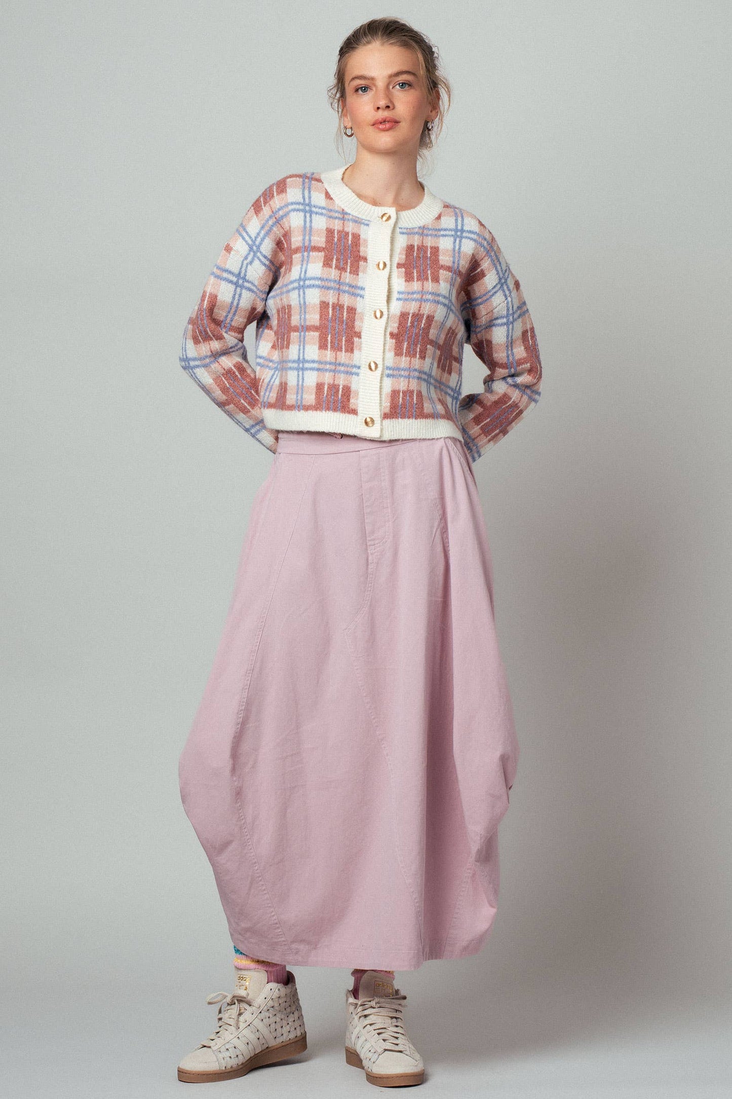 Urban Daizy - Balloon Hem Drawstring Maxi Skirt