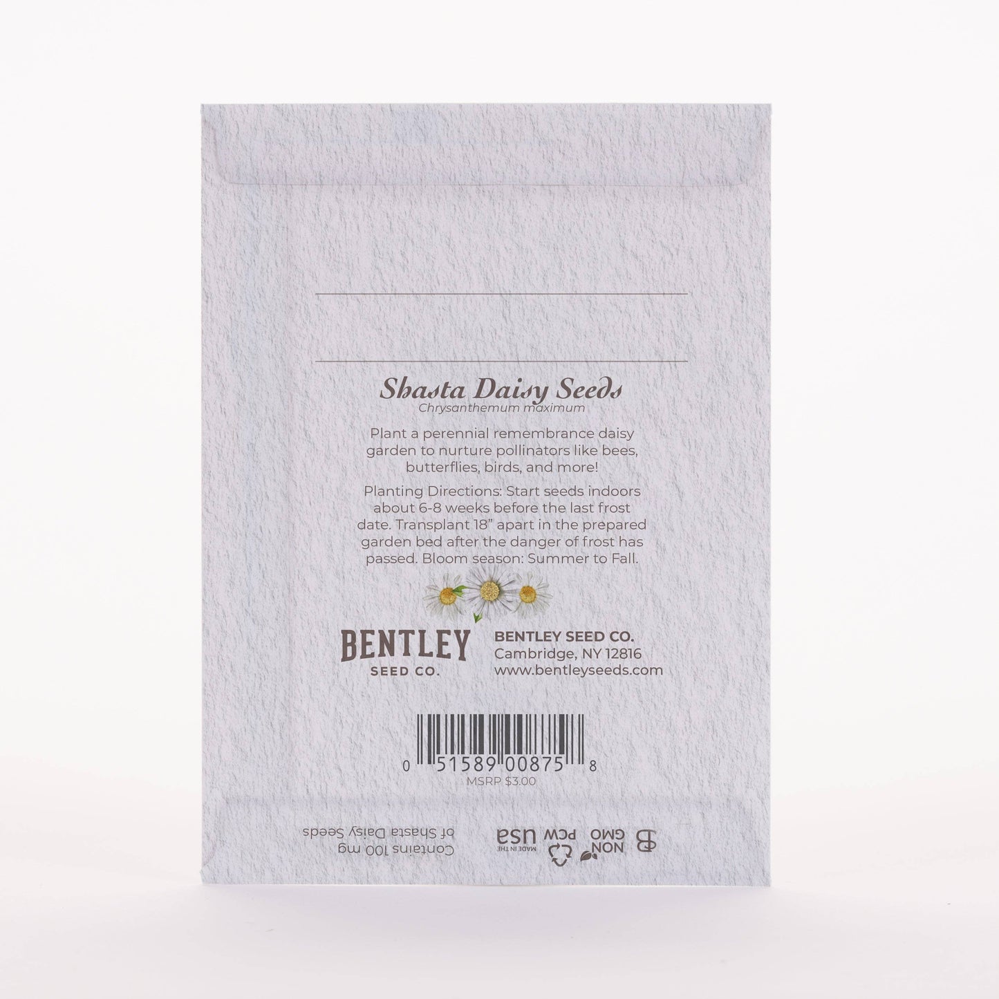 Bentley Seed Co. - With Deepest Sympathy - Shasta Daisy Seed Packets