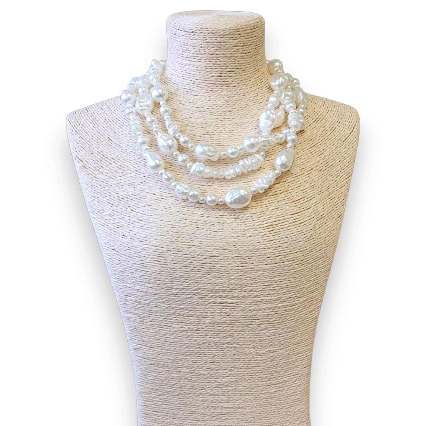 Bijoux Envie Statement Jewelry - Chunky Coastal Pearl Necklace | Handmade Statement Jewelry