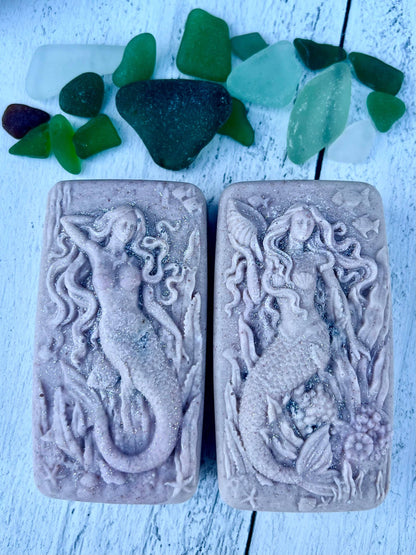 Fairyland Glade - Moon Magic Hidden Sea Glass Salt Soap Bar MADE TO ORDER