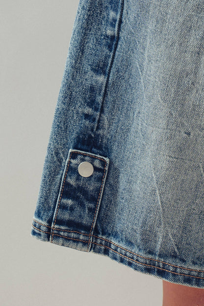 Urban Daizy - Wide-Leg Utility Denim Bermuda Shorts