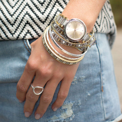 Silpada - Silpada 'Karma Ring' in Sterling Silver, Size 10: White / 7