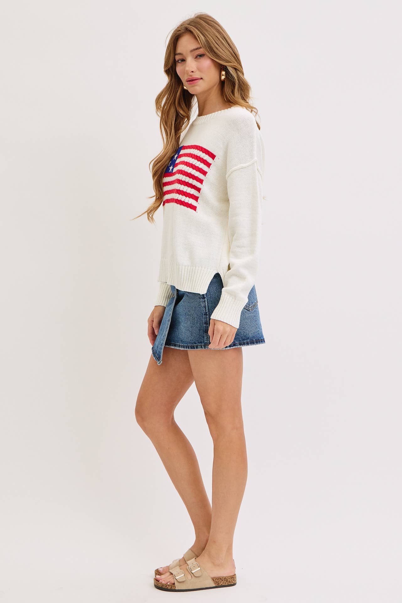 Sweet Lovely by Jen - AMERICAN FLAG SWEATER TOP