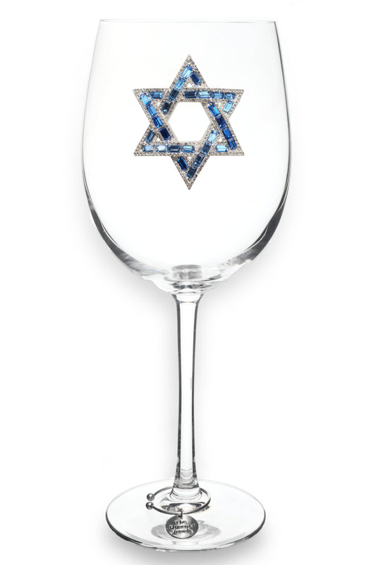 The Queens' Jewels® - Star of David Jeweled Stemmed Wine Glass