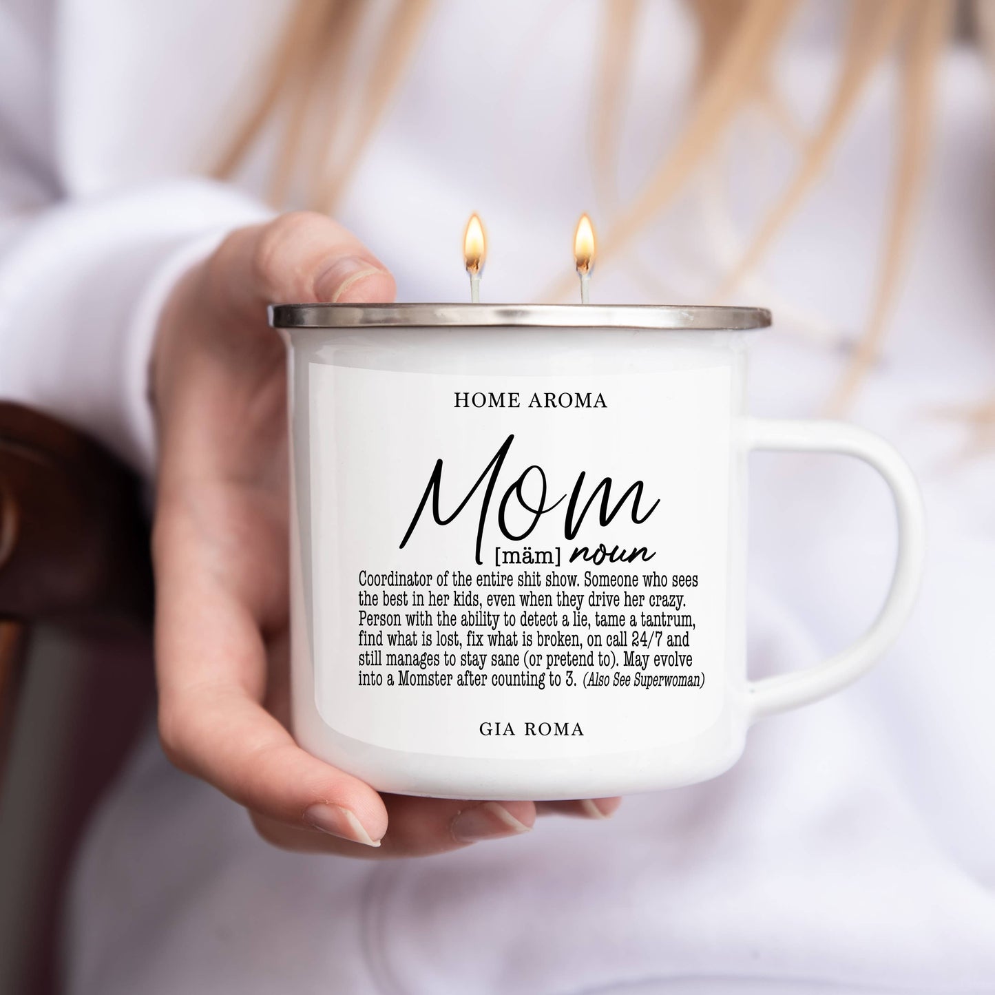 Gia Roma - Best Mom Ever Gifts, Mothers Day Candle Gift Sets, Funny Mom: Best Mom-White / Black Pepper +