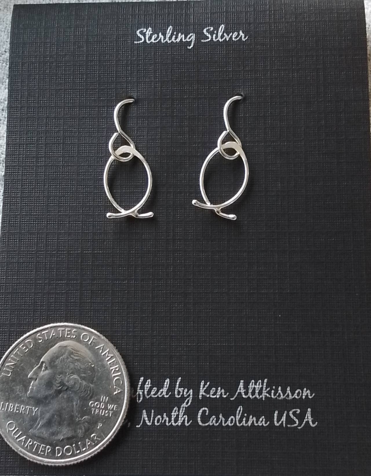 Ken’s handcrafted jewelry - Sterling Silver Earrings Small Fish