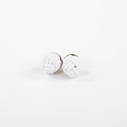 Patsy Kane | Nautical - Monkey Fist Earrings - Nylon: Atlantic blue & white twist