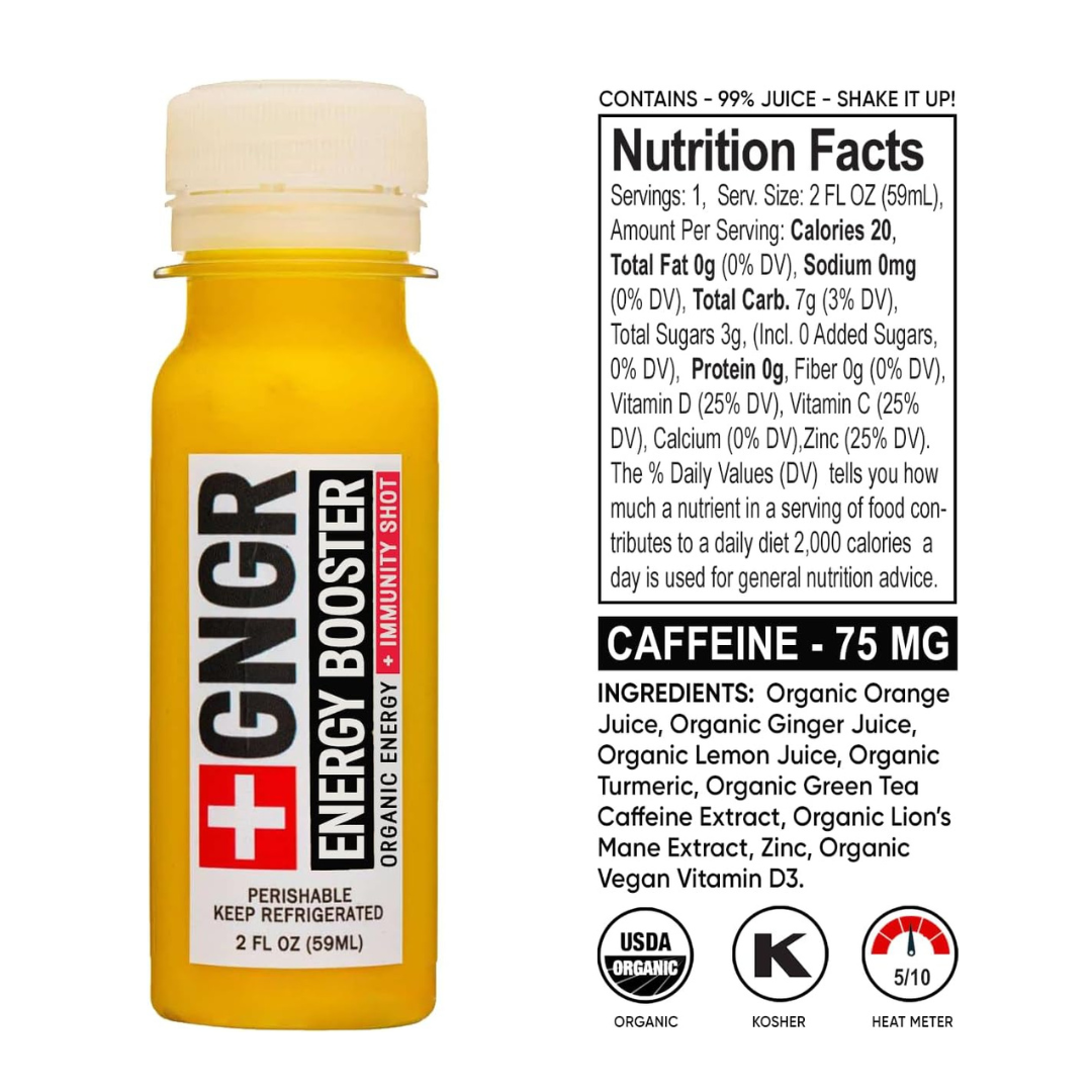 GNGR Labs - Energy Booster Shot: Nootropic Ginger & Turmeric Drink