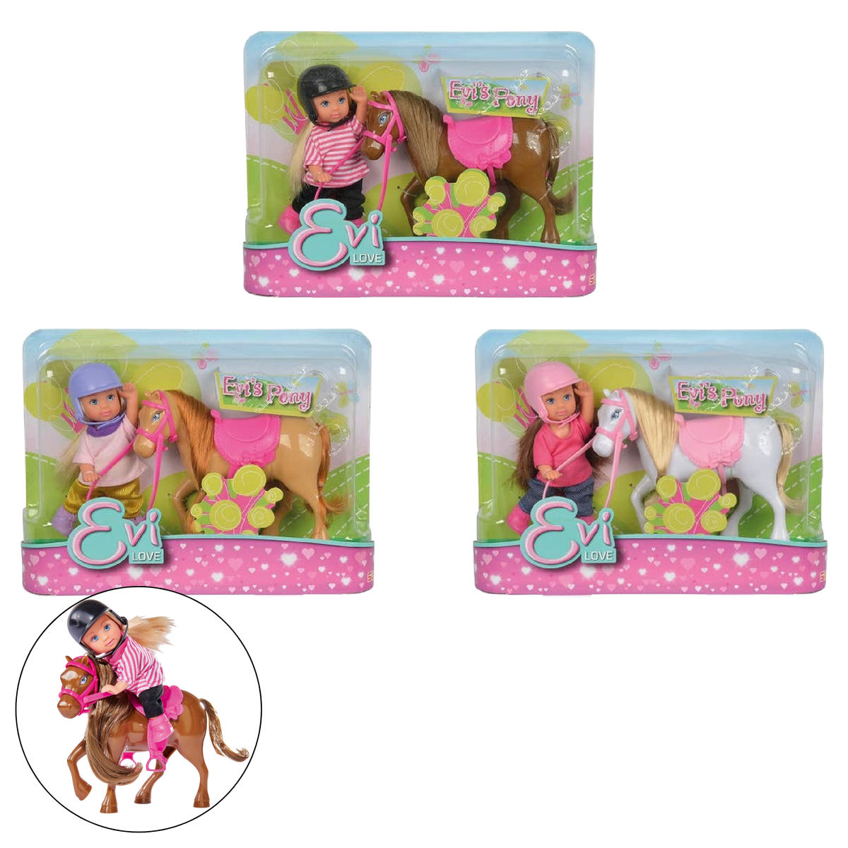 Toysmith - Simba Dickie- Evi Love - Evi's Pony Set Doll Assorted
