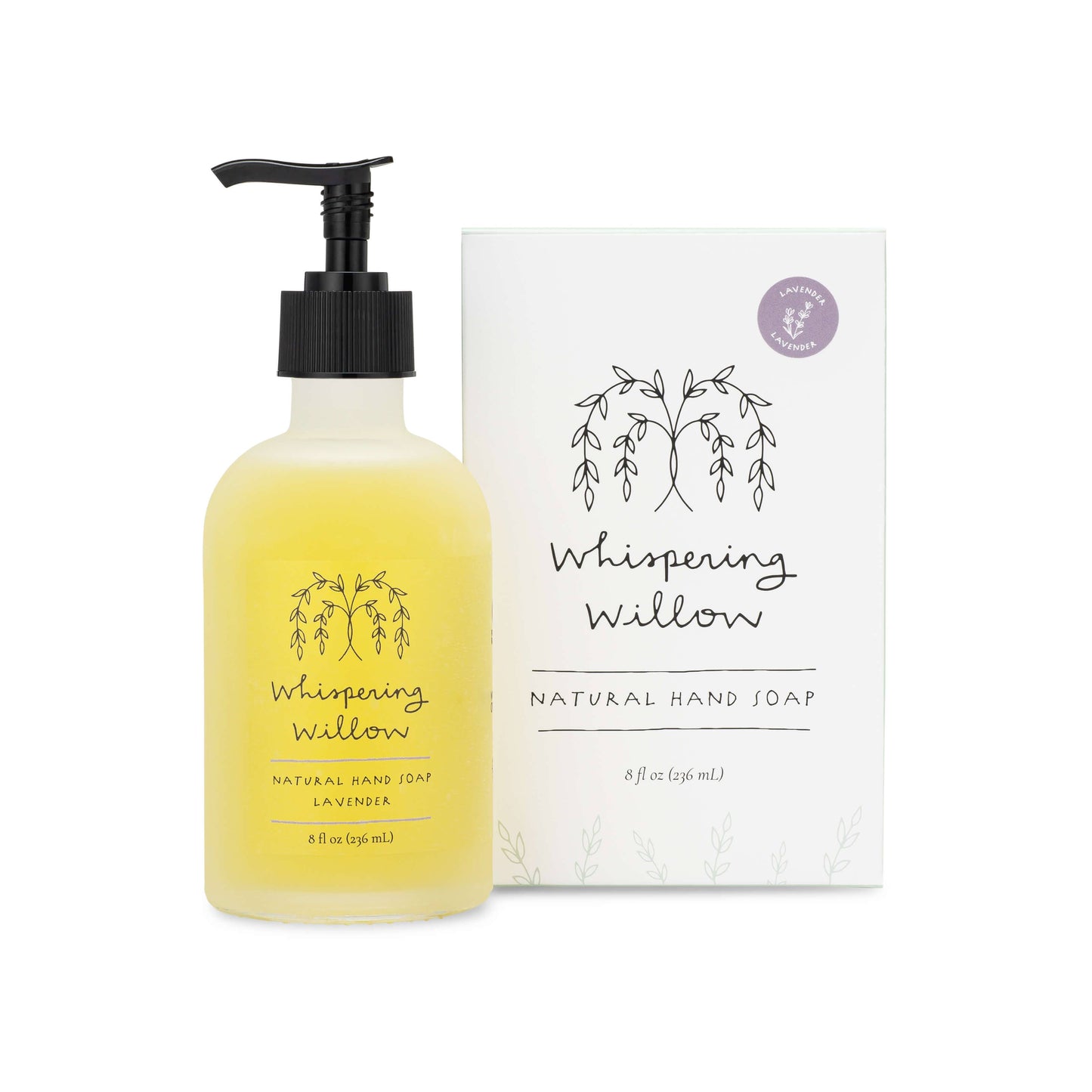 Whispering Willow - Lavender Hand Soap - 8oz Glass Bottle
