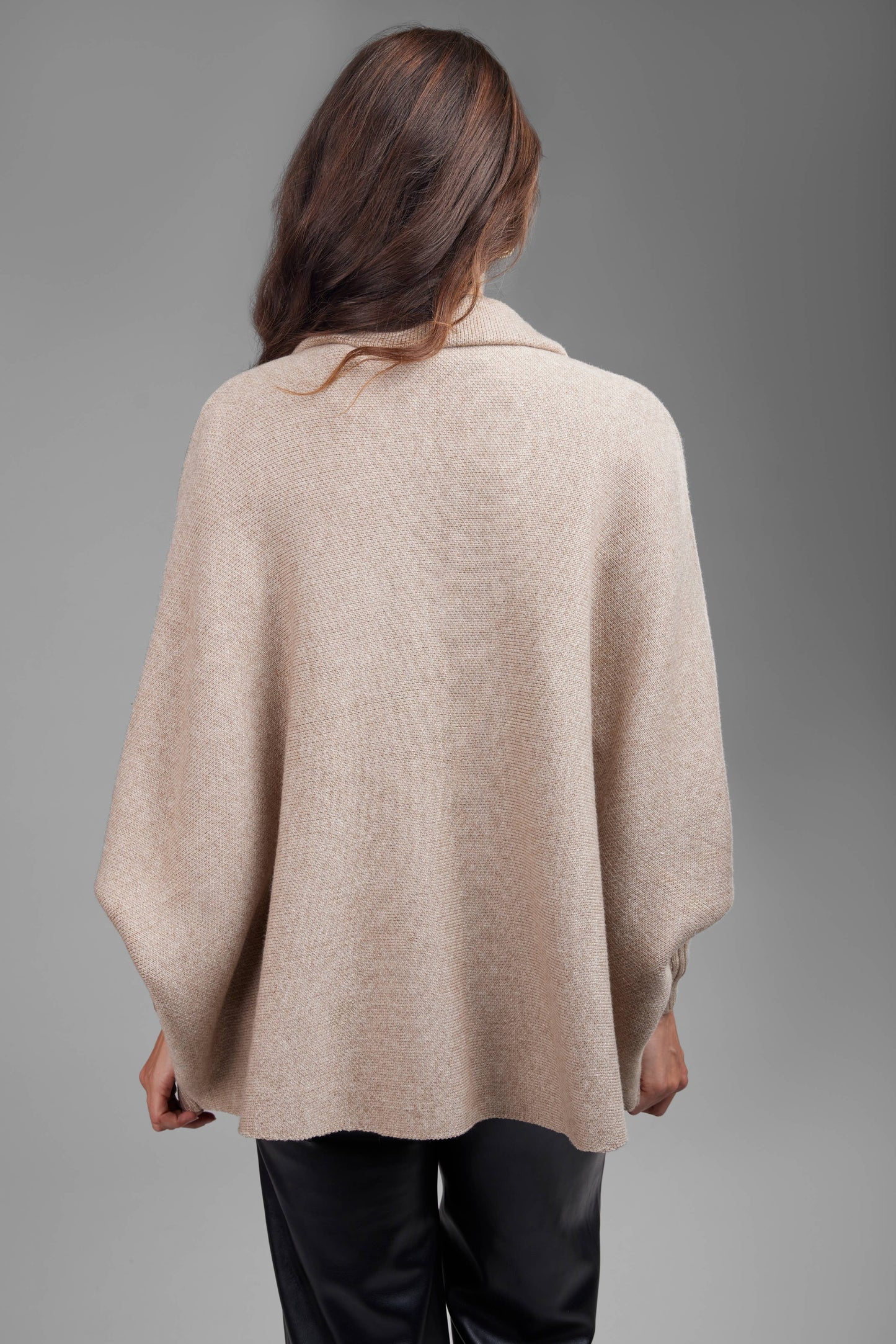SAACHI - Open Front Oversized Cardigan Sweater: Red