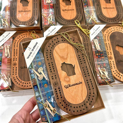 Cast & Carve - Wildlife Mini Travel Cribbage Board & Custom Pegs Set: Whale Tail / Select best pegs for us