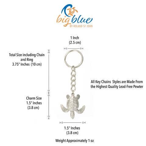 Big Blue by Roland St John - Sea Turtle Keychain, Turtle Key Ring, Gifts for Ocean Lovers