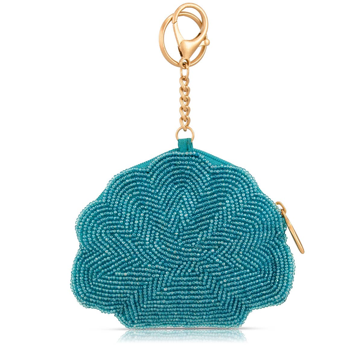 Mary Frances Accessories - Blue Cove Sea Shell Beaded Coin Purse