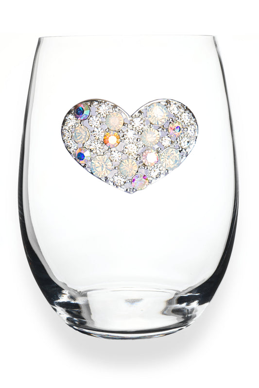 The Queens' Jewels® - Multi Stone Heart Jeweled Stemless Wine Glass