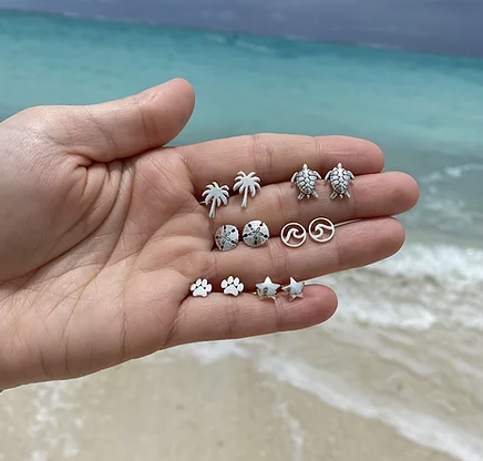 Nautically Northern - Paw Print Earrings
