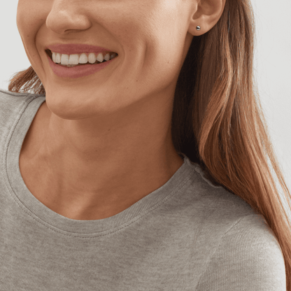 Silpada - Silpada 'Having a Ball 5 mm Stud Earrings' in Sterling Silver: White / 3/16
