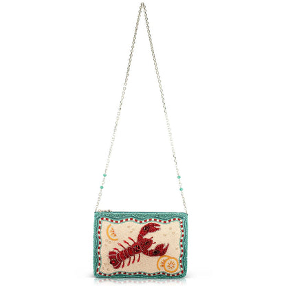 Mary Frances Accessories - Crack Me Up Lobster and Lemon Beaded Crossbody Handbag