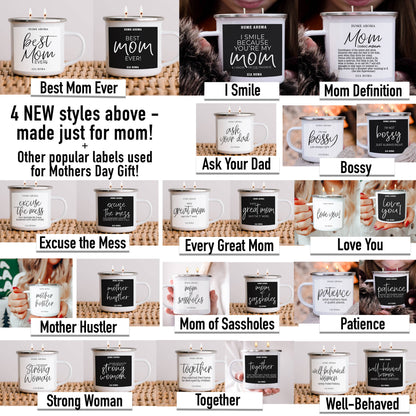 Gia Roma - Best Mom Ever Gifts, Mothers Day Candle Gift Sets, Funny Mom: Best Mom-White / Black Pepper +