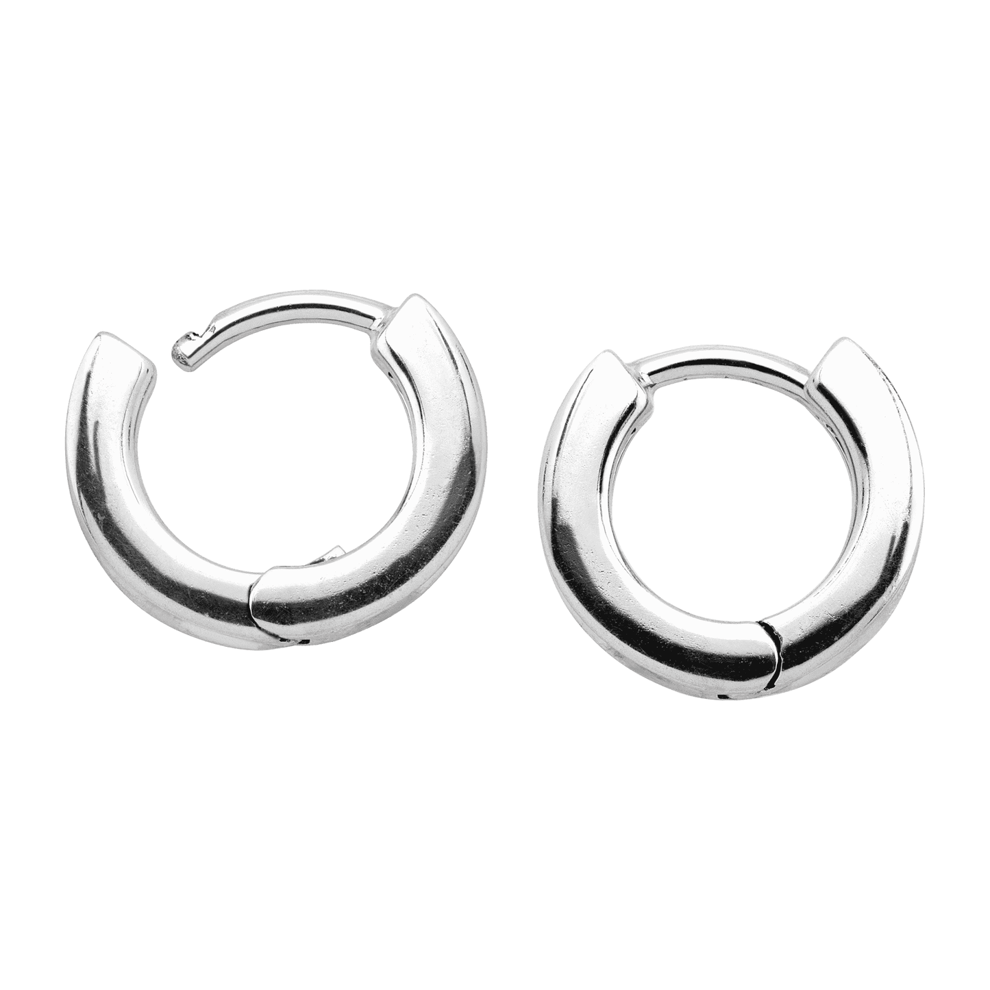 Silpada - Silpada 'Soleil Concave' Huggie Hoop Earrings in  Silver: White / 7/16