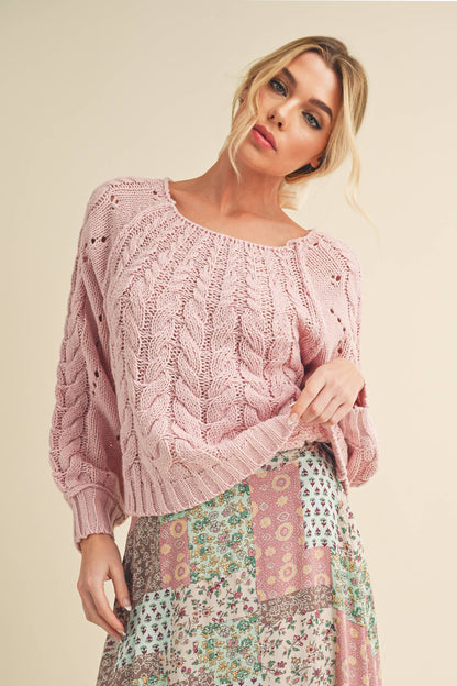AEMI + CO - 3158DK Tally Sweater: L / Contemporary / Pink