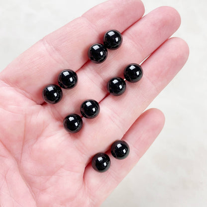 Ewelina Pas Jewelry - Silver 8mm Black Onyx Orb Stud Earrings