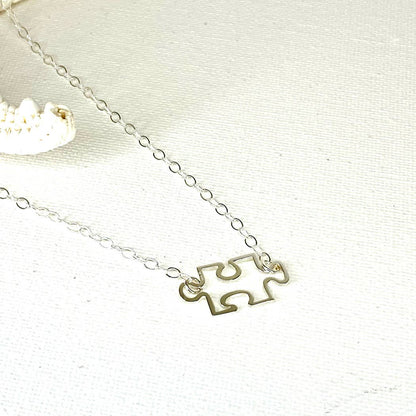 Jackie Gallagher Designs - Handmade Coastal Jewelry - Puzzle Necklace, You Complete Me sterling silver necklace
