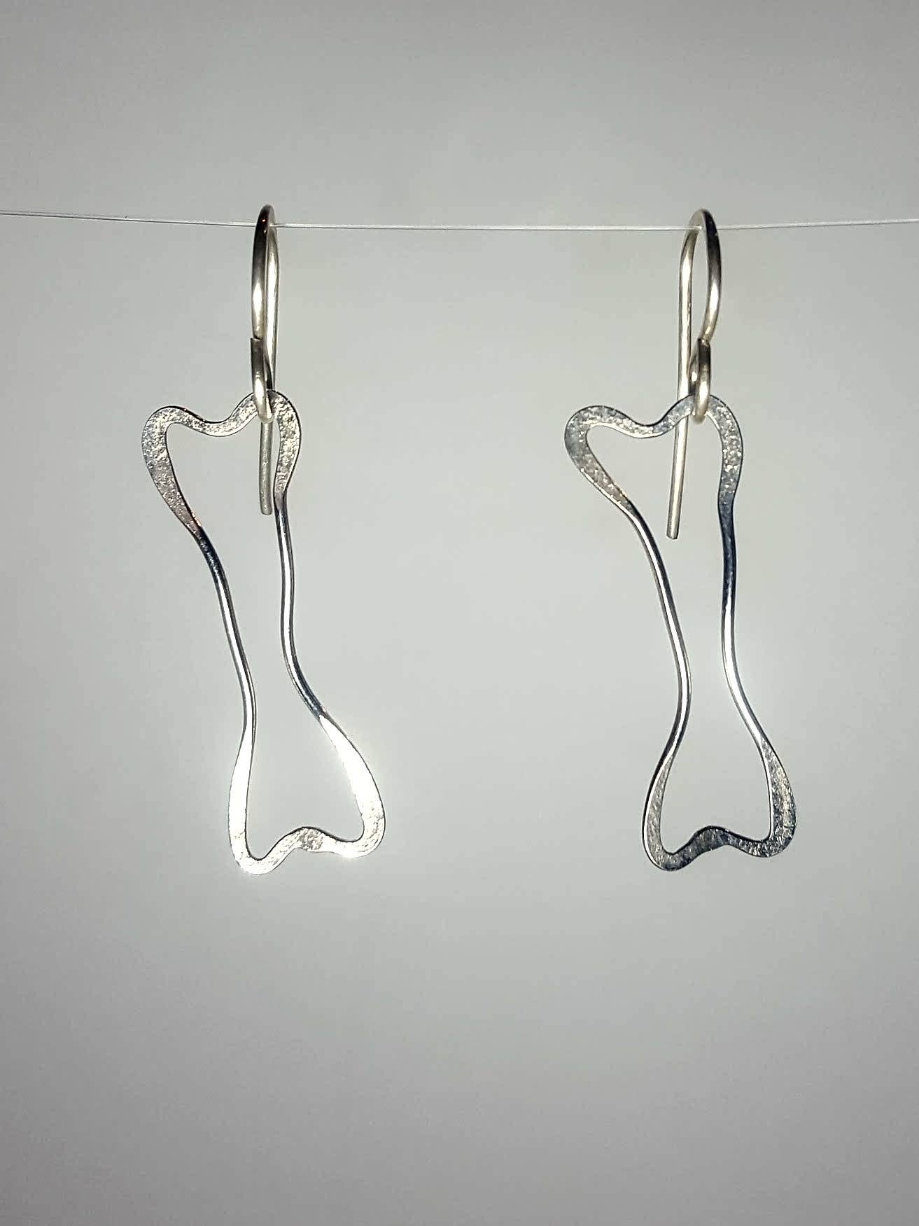 Ken’s handcrafted jewelry - Sterling Silver Earrings With Dog Bones