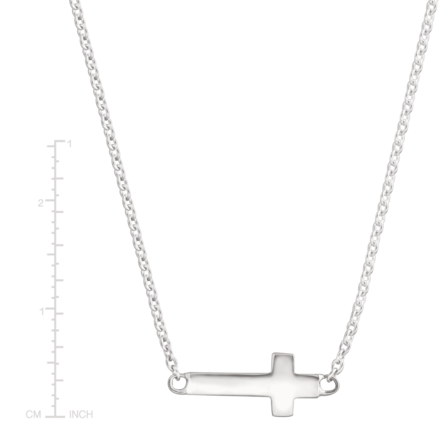 Silpada - Silpada 'Simplex Cross' Horizontal Cross Necklace in Sterlin: White