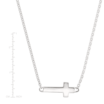 Silpada - Silpada 'Simplex Cross' Horizontal Cross Necklace in Sterlin: White