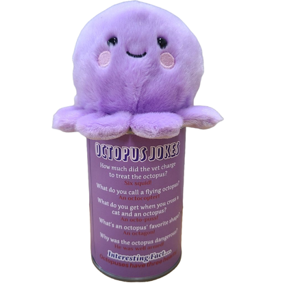 Canned Gifts - Inky the Canned Octopus - Eco-Friendly Plush w/Jokes