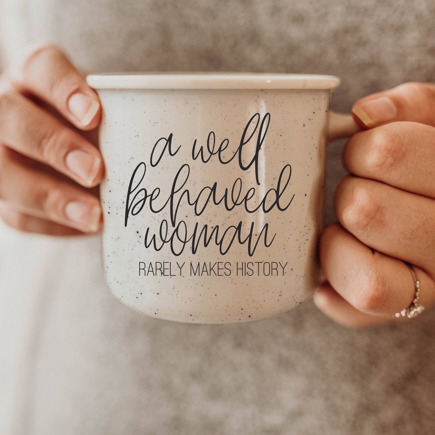 Gia Roma - Neutral Coffee Bar Decor, Ceramic Coffee Mugs With Quotes: Probably Wine