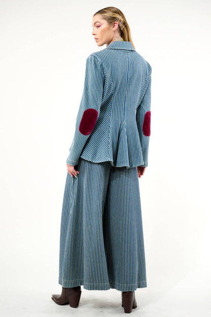 Aratta - Alaia Stripe Denim Pants: Denim Stripe / L