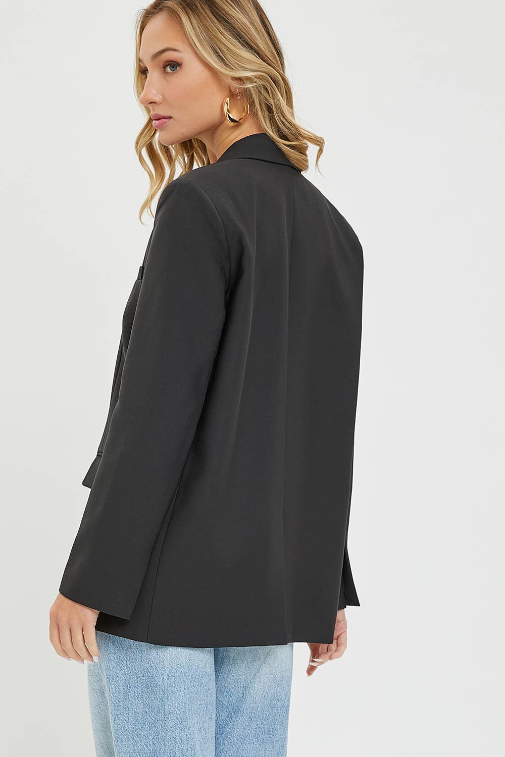 SW1553 OVERSIZED JACKET/BLAZER: BLACK / L