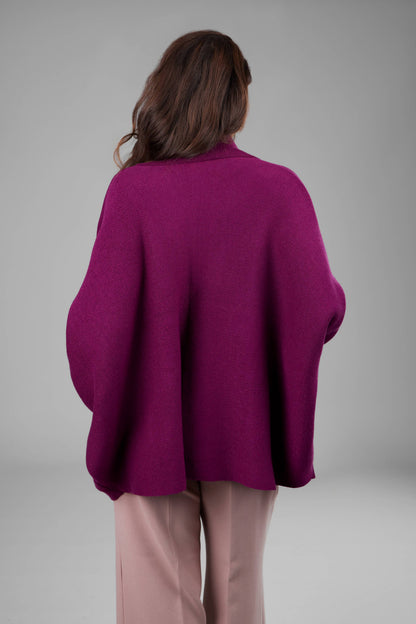 SAACHI - Open Front Oversized Cardigan Sweater: Red