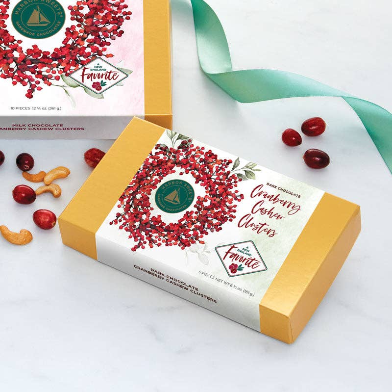 Harbor Sweets Chocolates - Dark Cranberry Cashew Clusters - 5 pc