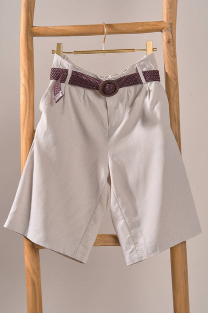 Urban Daizy - Linen Blend Belted Bermuda Shorts