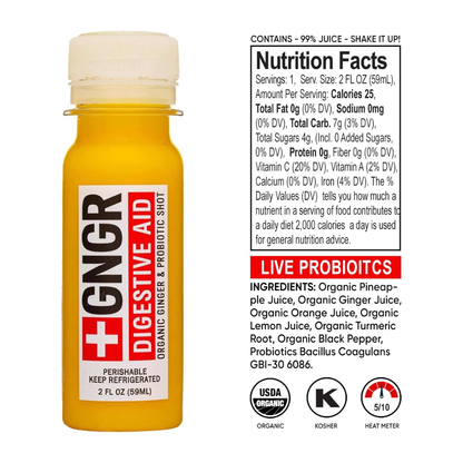 GNGR Labs - Digestive Aid Shot: Ginger & Turmeric for Immune Support