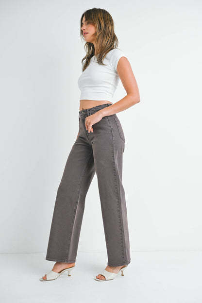JUST BLACK DENIM - BP453J - VINTAGE BRWN - Relaxed Wide Leg