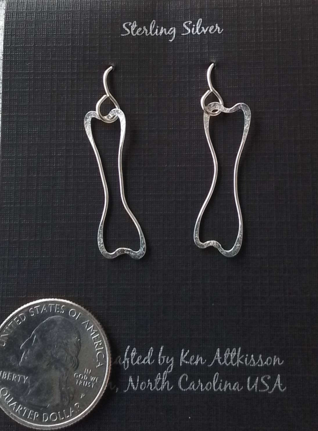 Ken’s handcrafted jewelry - Sterling Silver Earrings With Dog Bones