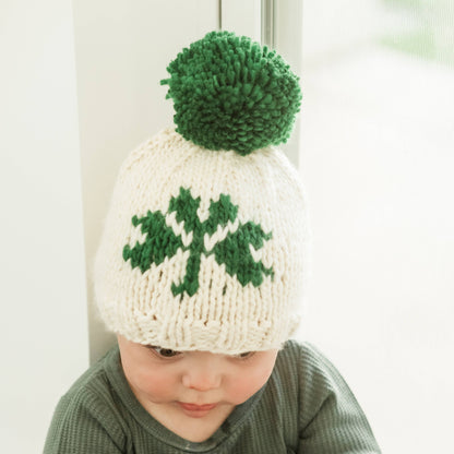 Huggalugs - Shamrock St. Patrick's Day Hand Knit Beanie Hat Baby & Kids