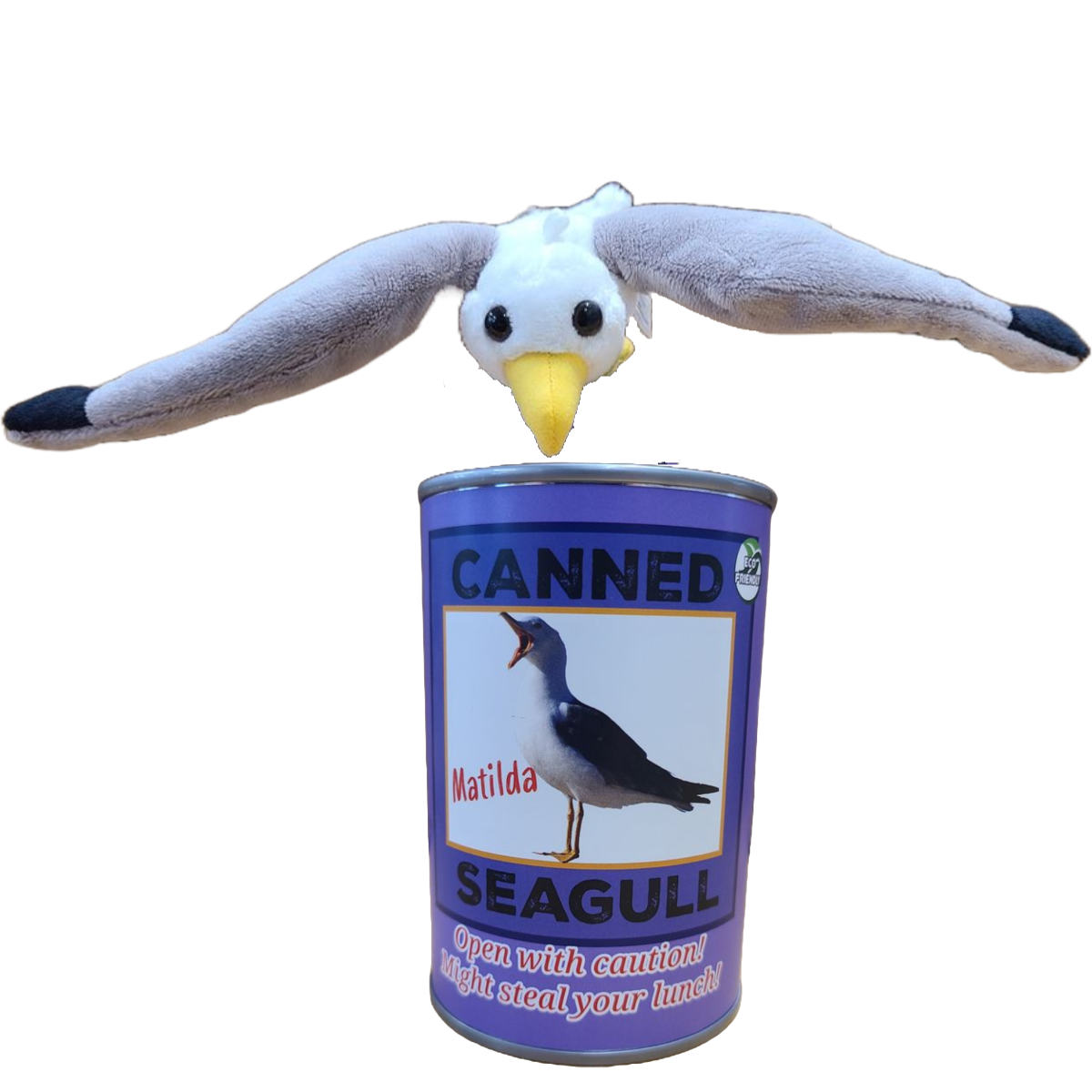 Canned Gifts - Matilda the Canned Seagull - Eco-Friendly and Recycled Gift