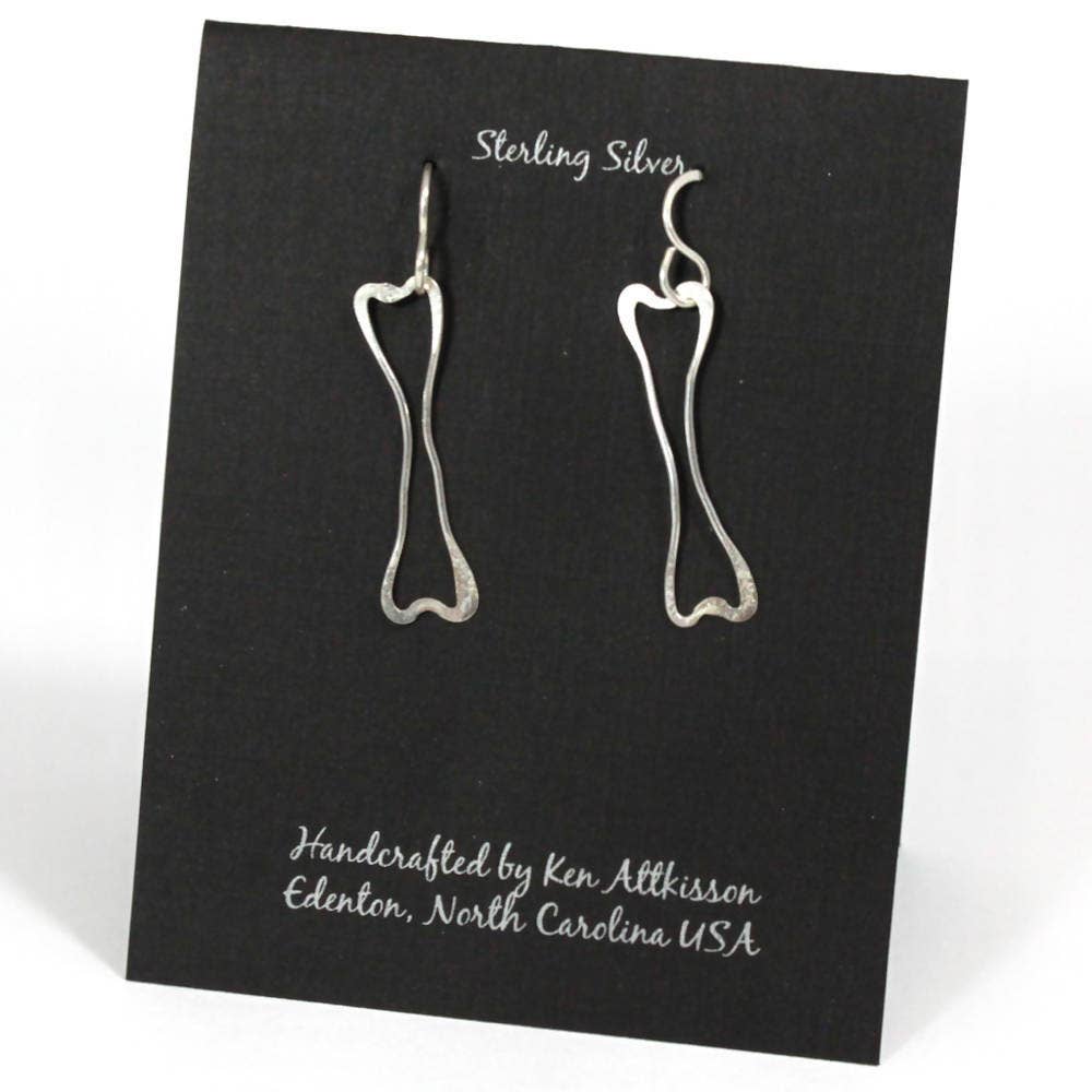 Ken’s handcrafted jewelry - Sterling Silver Earrings With Dog Bones