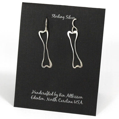Ken’s handcrafted jewelry - Sterling Silver Earrings With Dog Bones