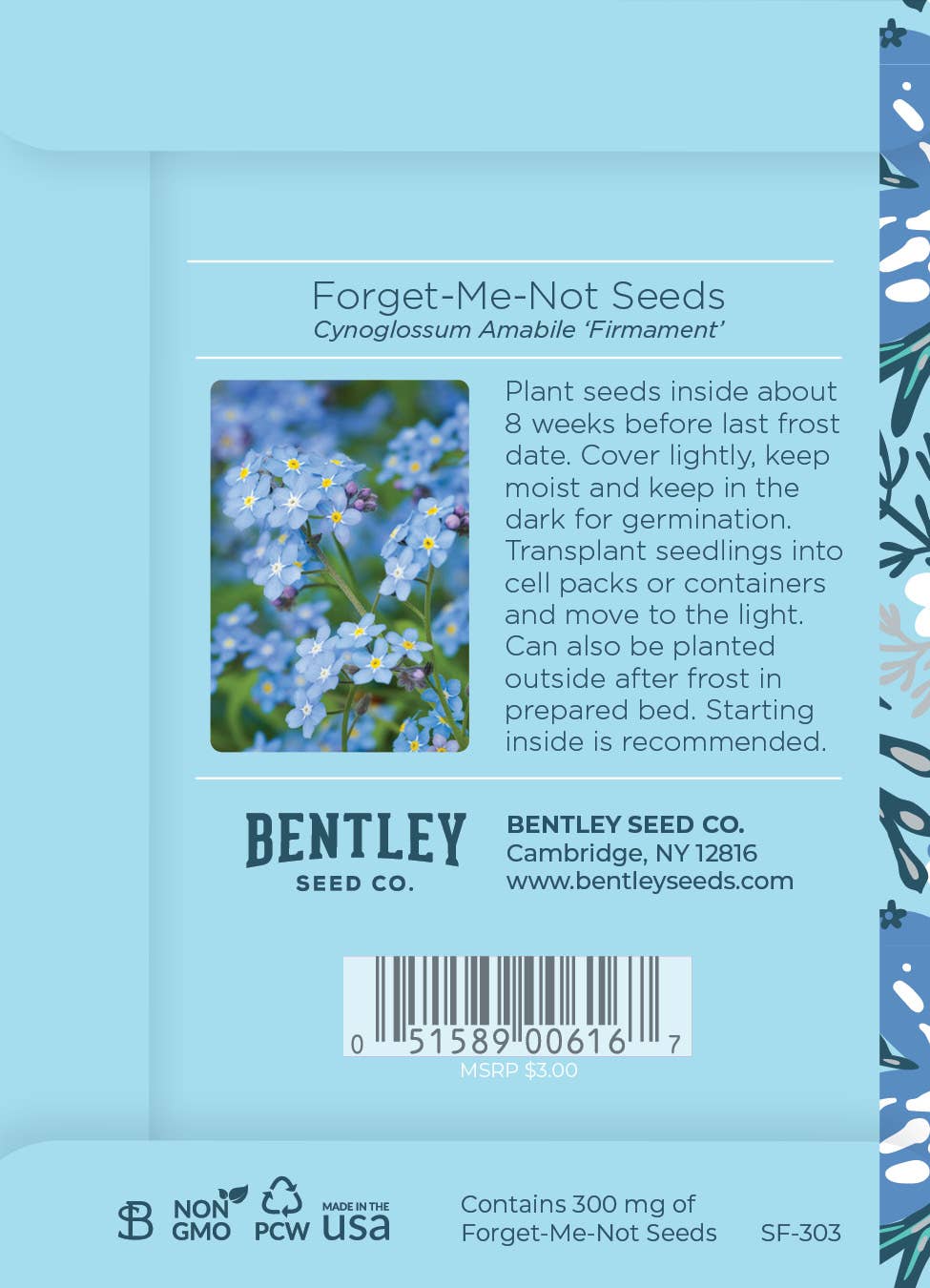 Bentley Seed Co. - Help Us Grow Forget Me Not - Forget Me Not Seed Packets