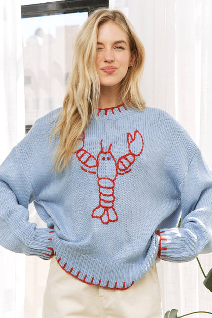 Sweet Generis - MY LOVELY LOBSTER CASUAL PULLOVER SWEATER