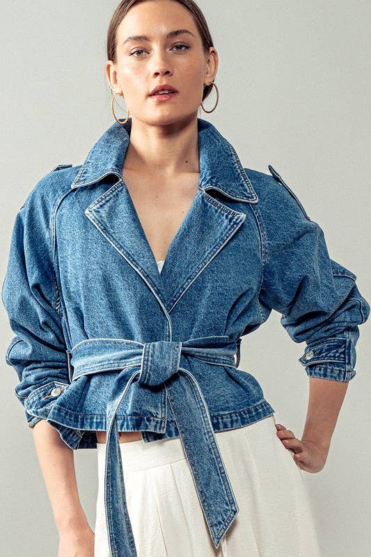 THE TRAILBLAZER TRENCH COAT : DENIM / S-2/M-2/L-2