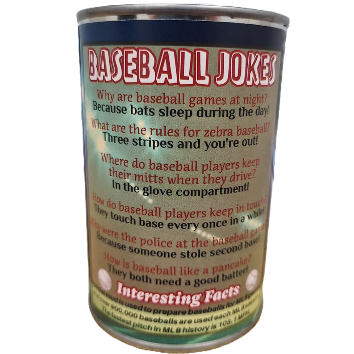 Canned Gifts - Mickey the Canned Baseball | Sports Plush in a Can w/Jokes